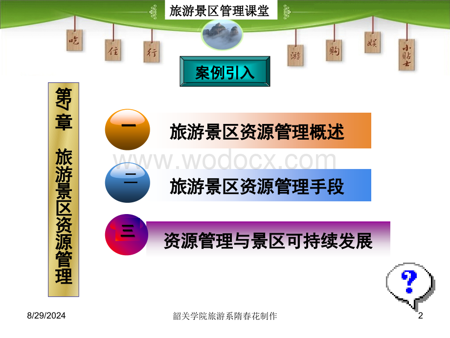 第7章 旅游景区资源管理 旅游景区管理 教学课件.ppt_第2页