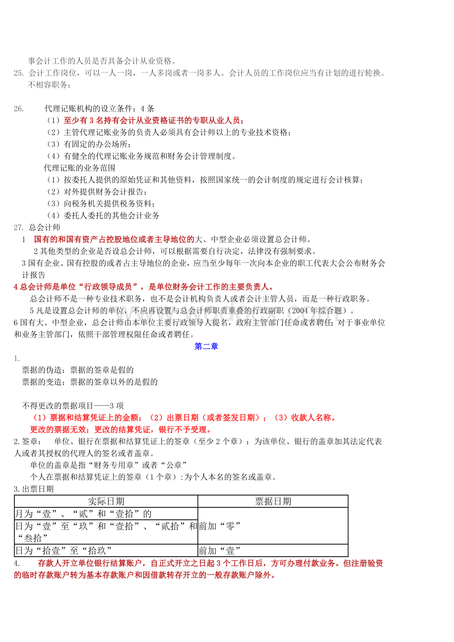 2016年重点《财经法规与会计职业道德》考试各章重点总结.doc_第3页