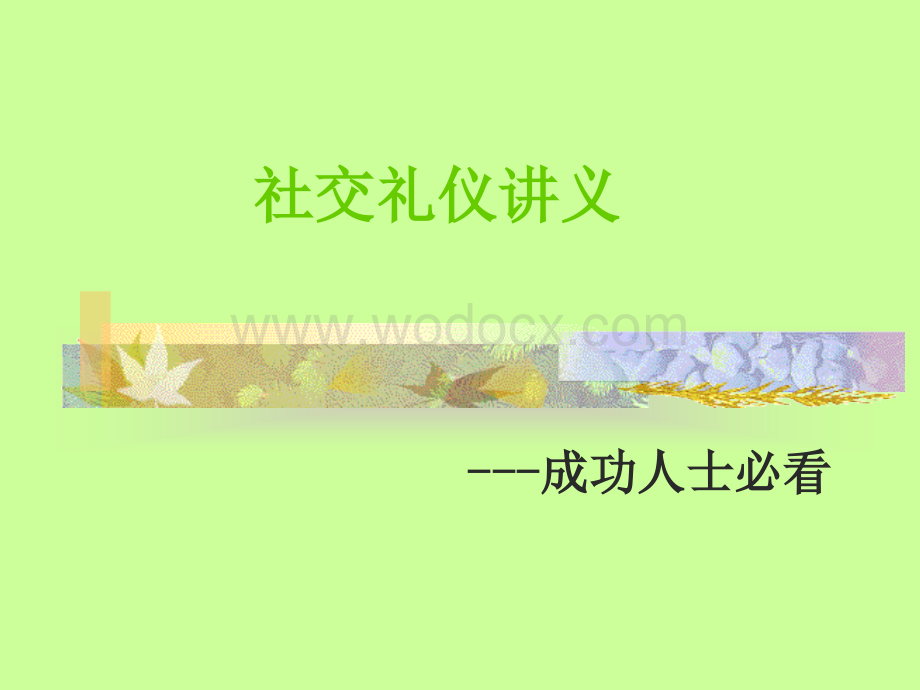 社交礼仪 PPT课件.ppt_第1页