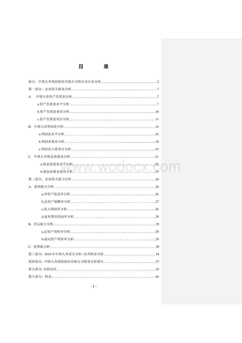 中国人寿保险股份有限公司财务分析报告.doc_第1页