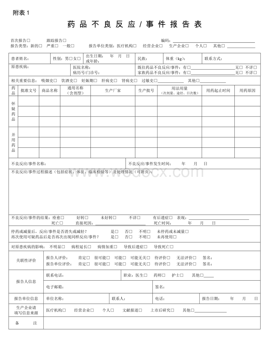 药品不良反应事件报告表.doc_第1页