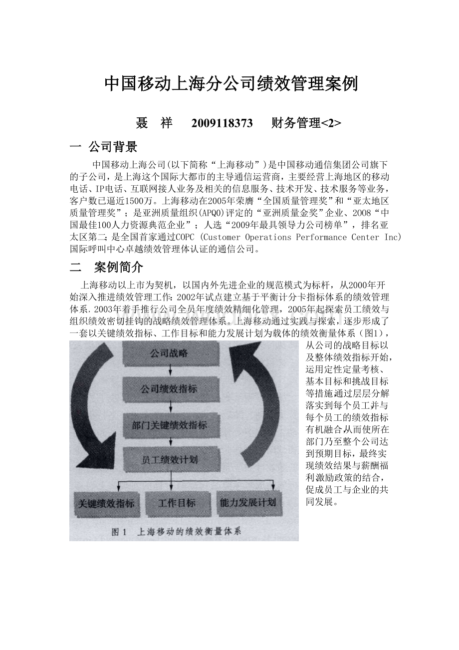 中国移动上海分公司绩效管理案例.doc_第1页