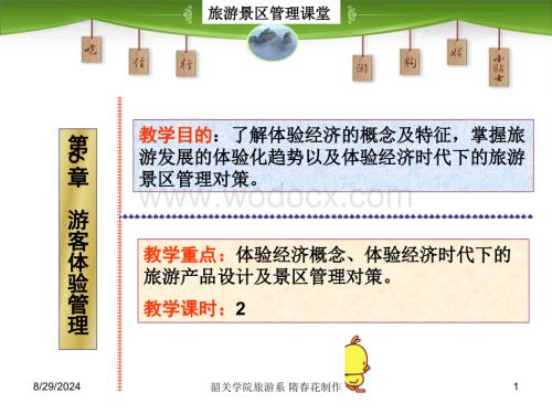 第6章 旅游景区游客体验管理 旅游景区管理 教学课件.ppt