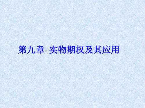 金融工程（安徽财经大学 邓留保）实物期权.ppt