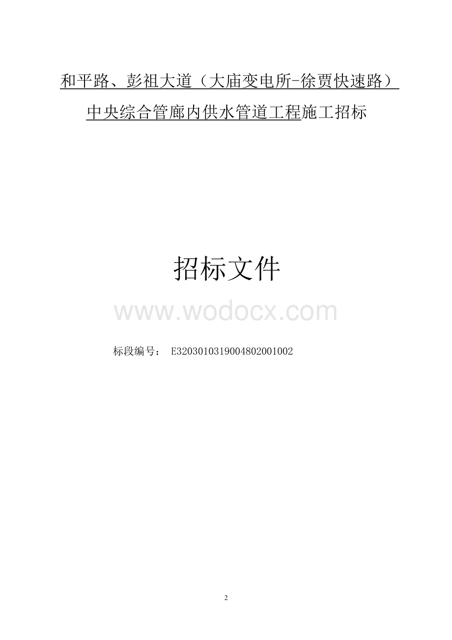 中央综合管廊内供水管道工程招标文件.docx_第3页