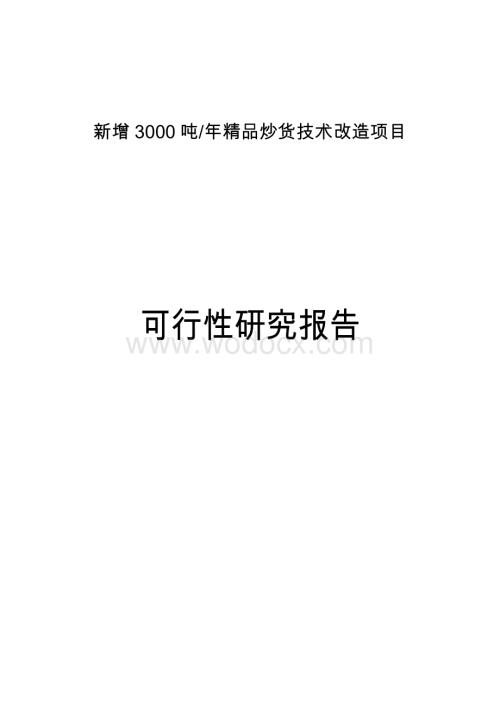 食品有限责任公司新增3000吨-年精品炒货技术改造项目可行性研究报告.doc