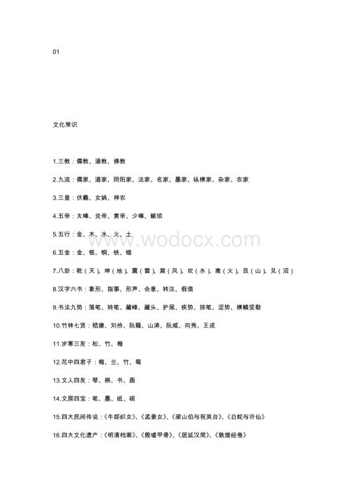 初中语文必考文学常识总结.docx