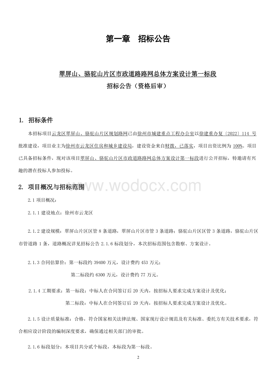 道路路网总体方案设计招标文件.docx_第2页