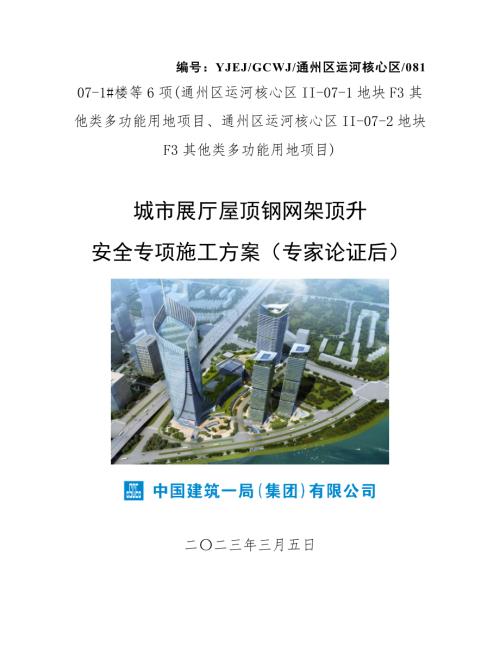 钢网架顶升安全专项施工方案（专家论证后）.docx