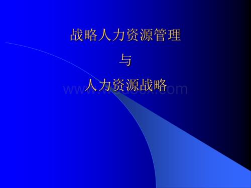 国有企业人力资源管理与人力资源战略.ppt