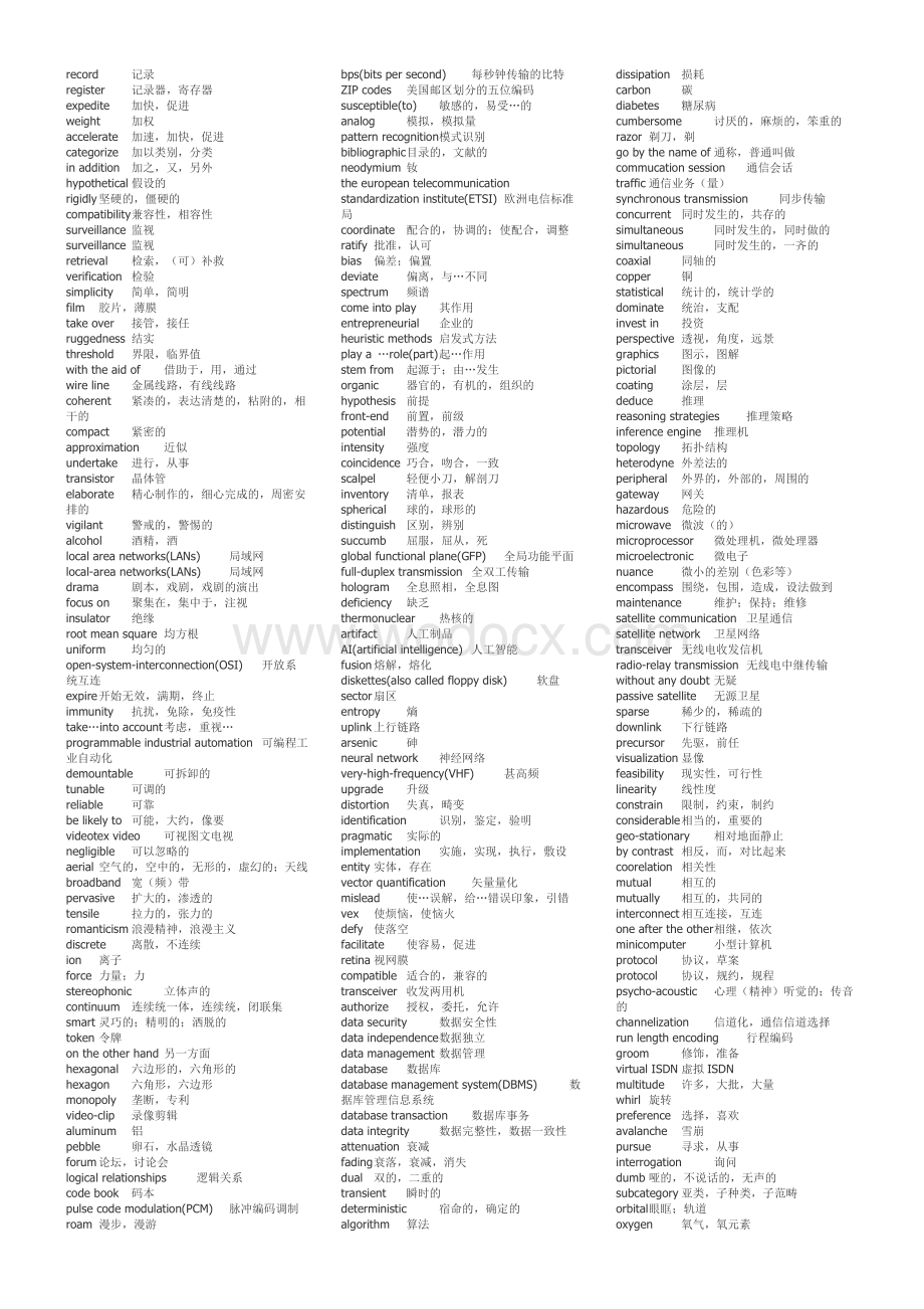 电子信息工程专业英语词汇(精华整理版).doc_第3页