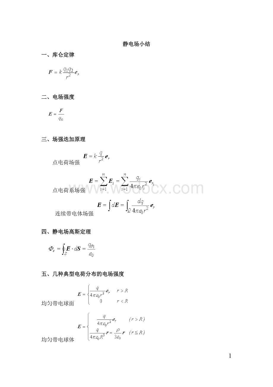 大学物理 电磁学公式全集.doc_第1页