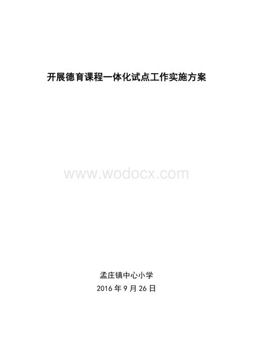 开展德育课程一体化试点工作实施方案.doc