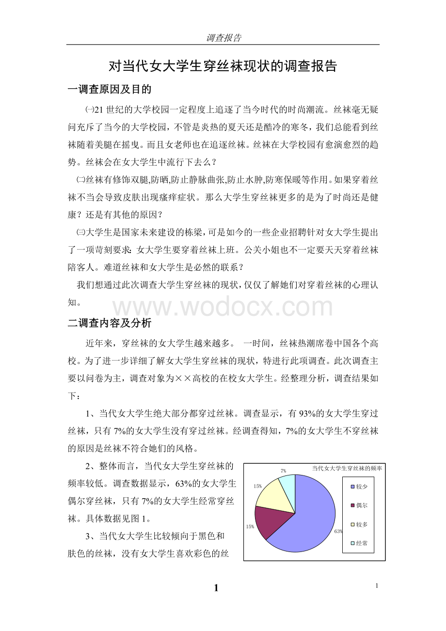 当代女大学生穿丝袜的现状调查.doc_第1页