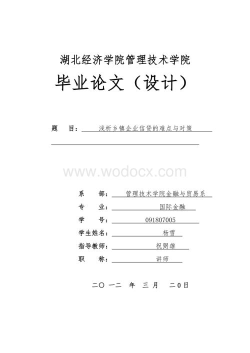 浅析乡镇企业信贷的难点与对策.doc