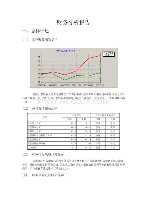 某某公司财务分析报告模版 .doc