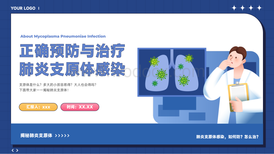 正确预防与治疗支原体肺炎感染知识科普PPT模板.pptx_第1页