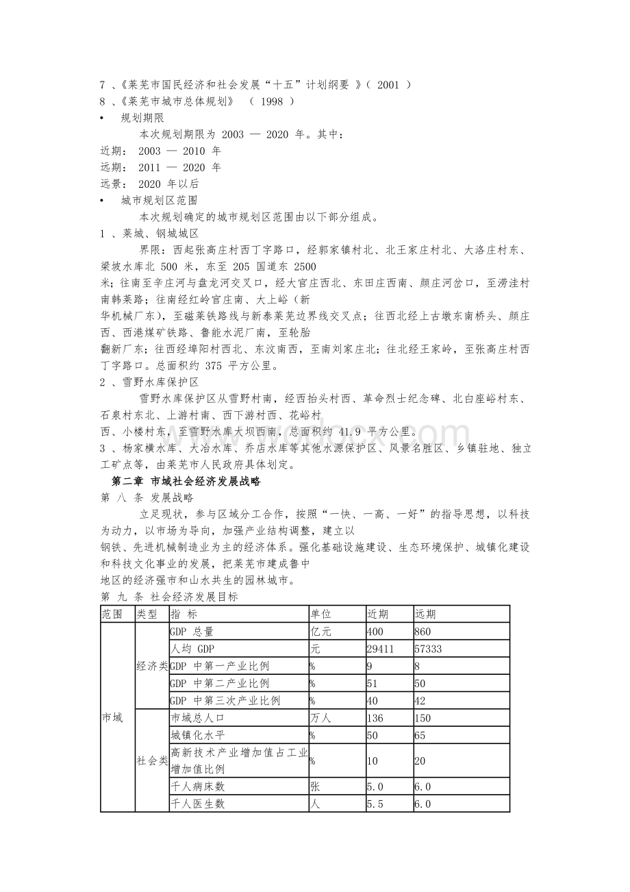 莱芜市城市总体规划.doc_第2页