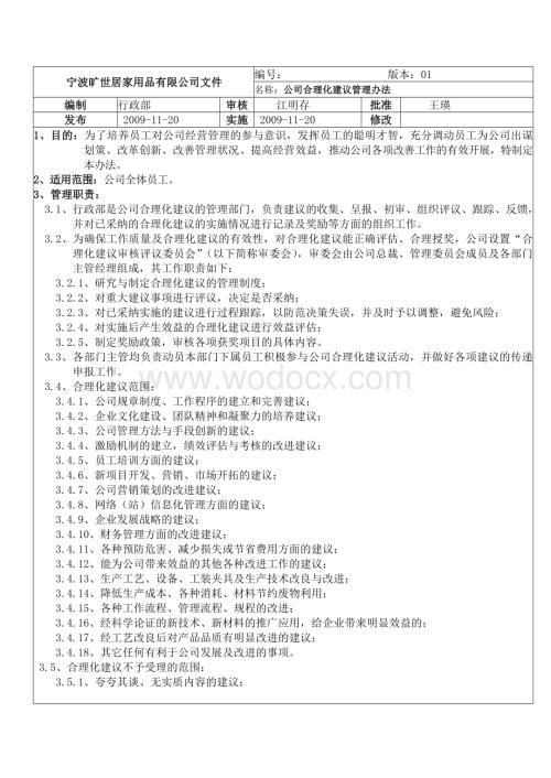 公司合理化建议管理办法.doc