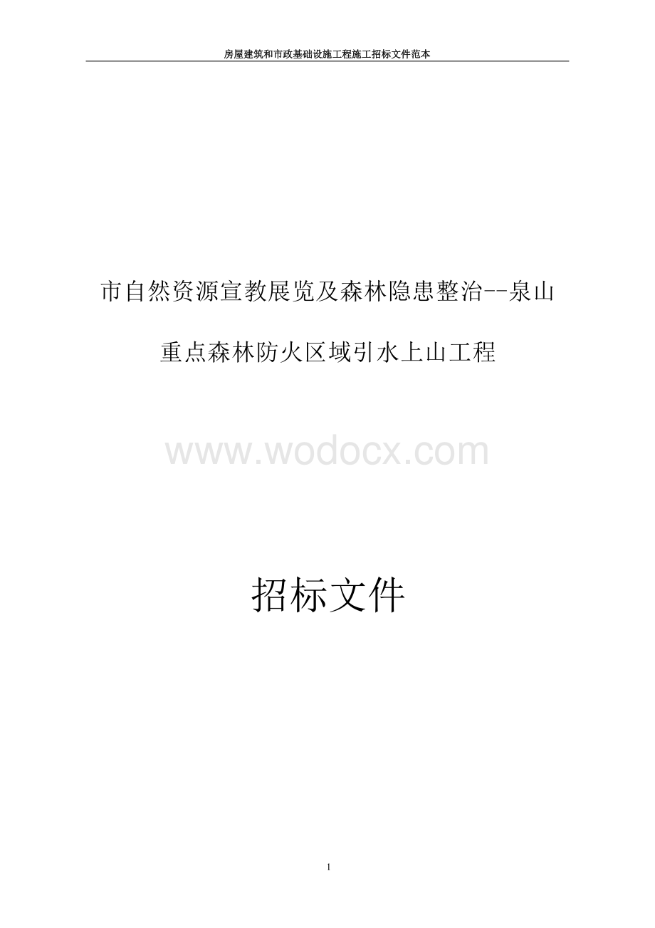 重点森林防火区域引水上山工程招标文件.docx_第1页