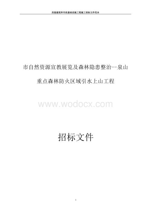 重点森林防火区域引水上山工程招标文件.docx