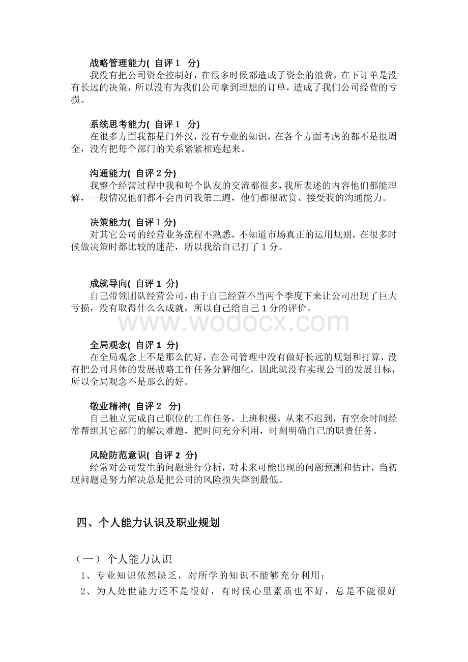 跨专业仿真模拟实训CEO总结报告.doc_第3页