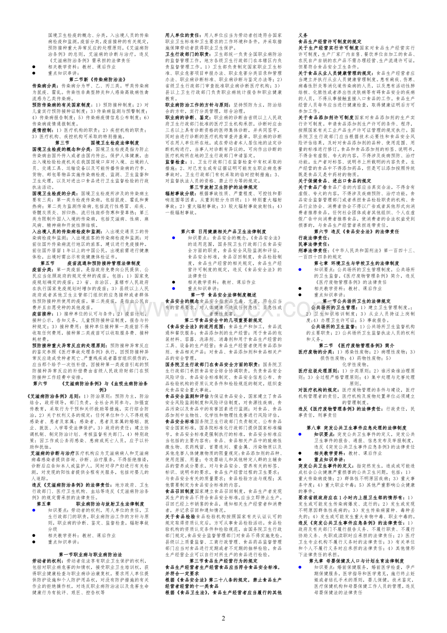 《卫生法学》期末考试复习资料小抄版（呕心沥血整理）.doc_第2页