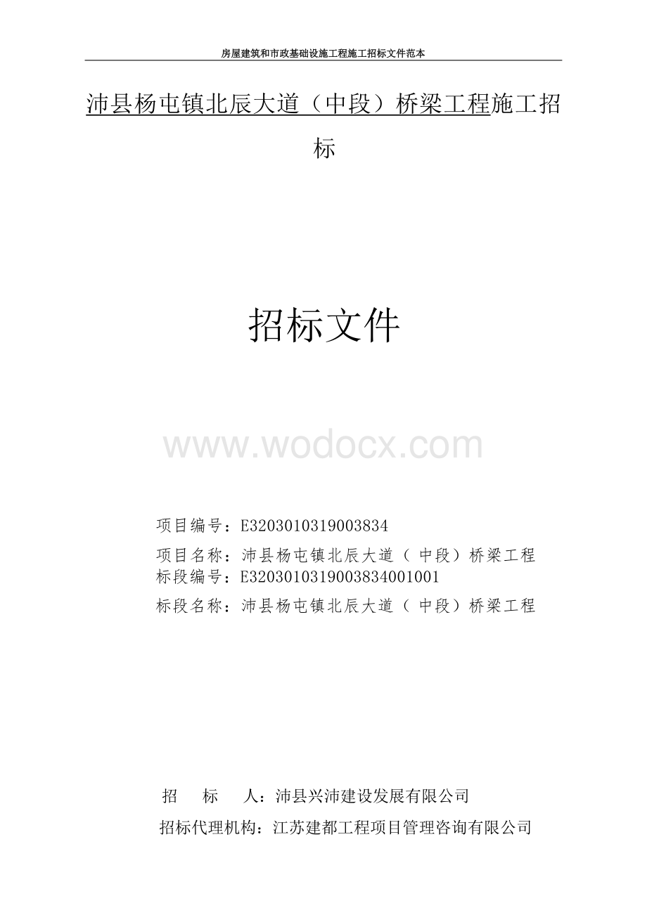 北辰大道中段桥梁工程施工招标文件.docx_第1页