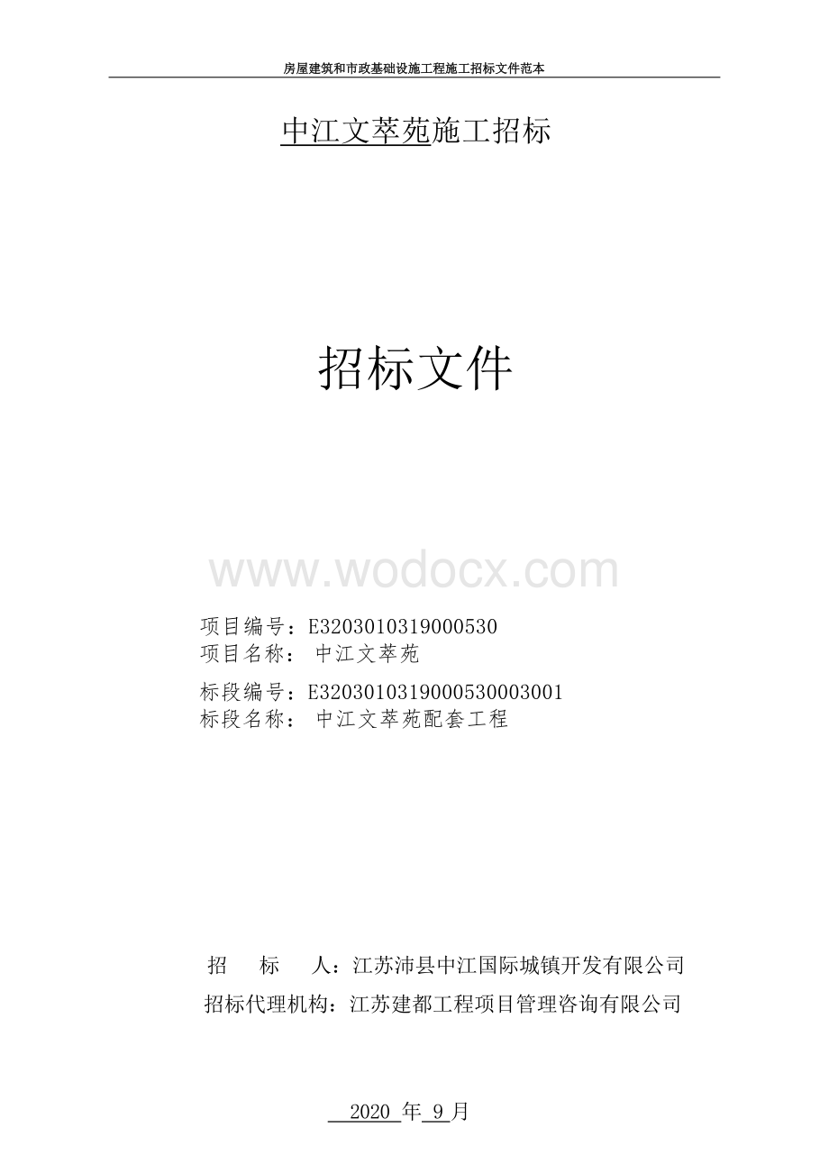 中江文萃苑配套工程招标文件.docx_第1页