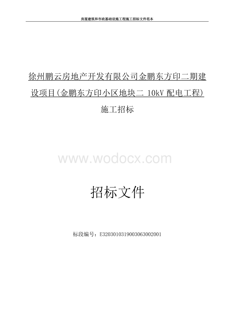 小区地块二10kV配电工程招标文件.docx_第1页