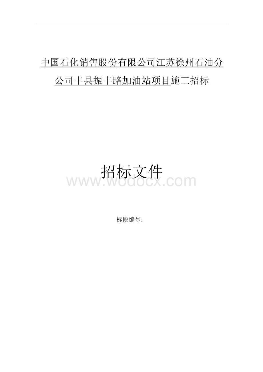 振丰路加油站项目施工招标文件.docx_第1页