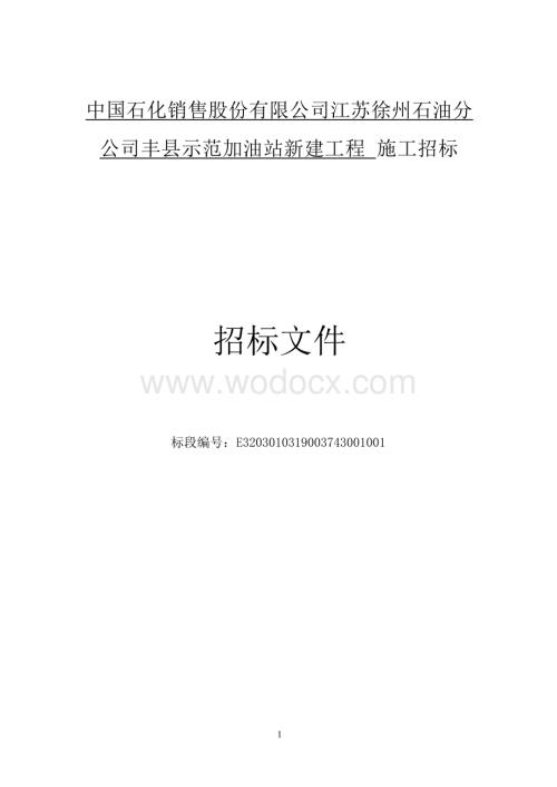 示范加油站新建工程施工招标文件.docx