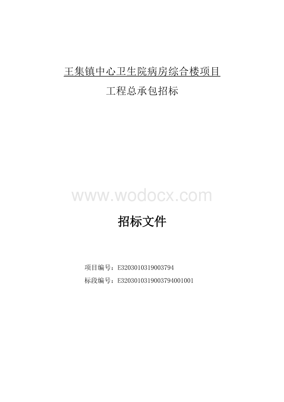 卫生院病房综合楼项目工程招标文件.docx_第3页