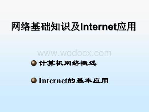 计算机网络基础知识及Internet应用.ppt