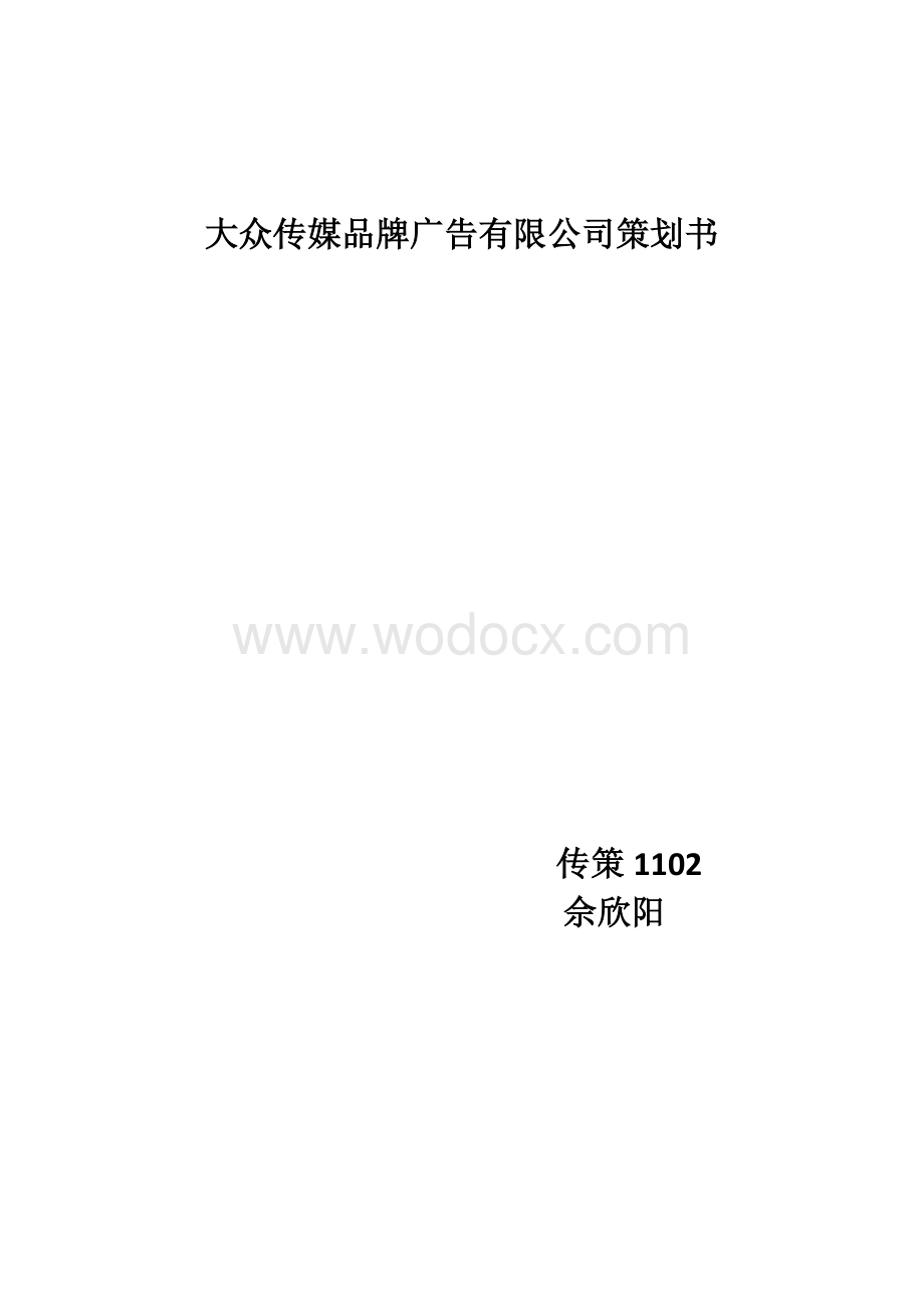 大众传媒品牌广告公司策划书.doc_第1页