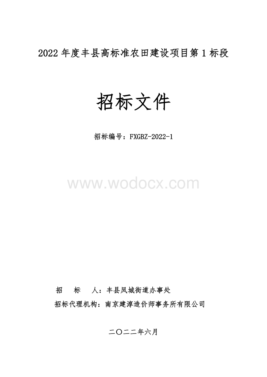 农田基础设施工程招标文件.docx_第1页