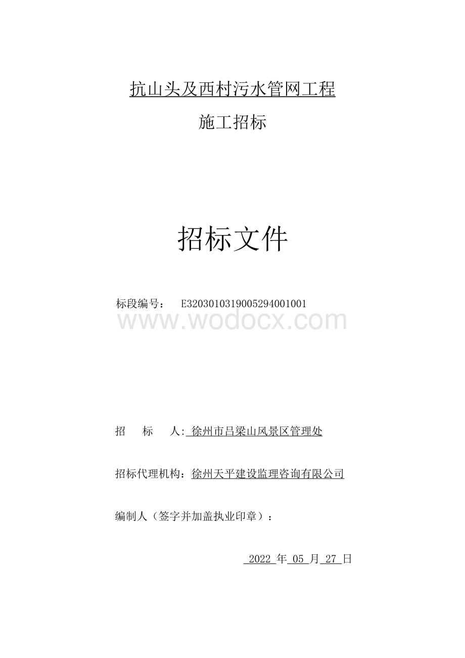 土石方及污水管网系统工程招标文件.pdf_第1页